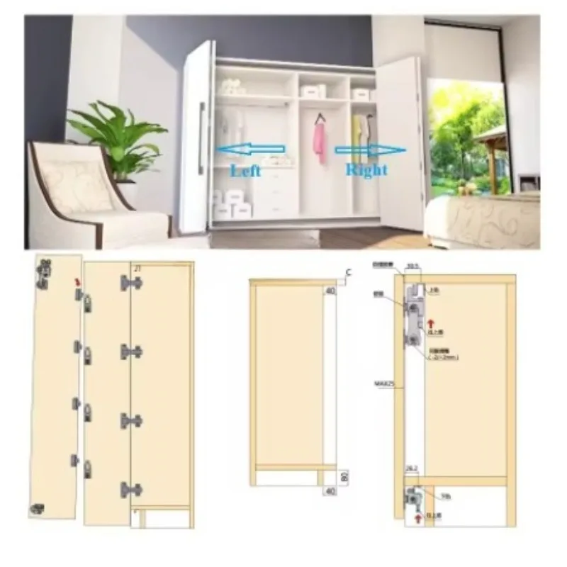 Sliding Bi-fold Folding Door Hanging Wheel Roller Hinge Replacement Parts