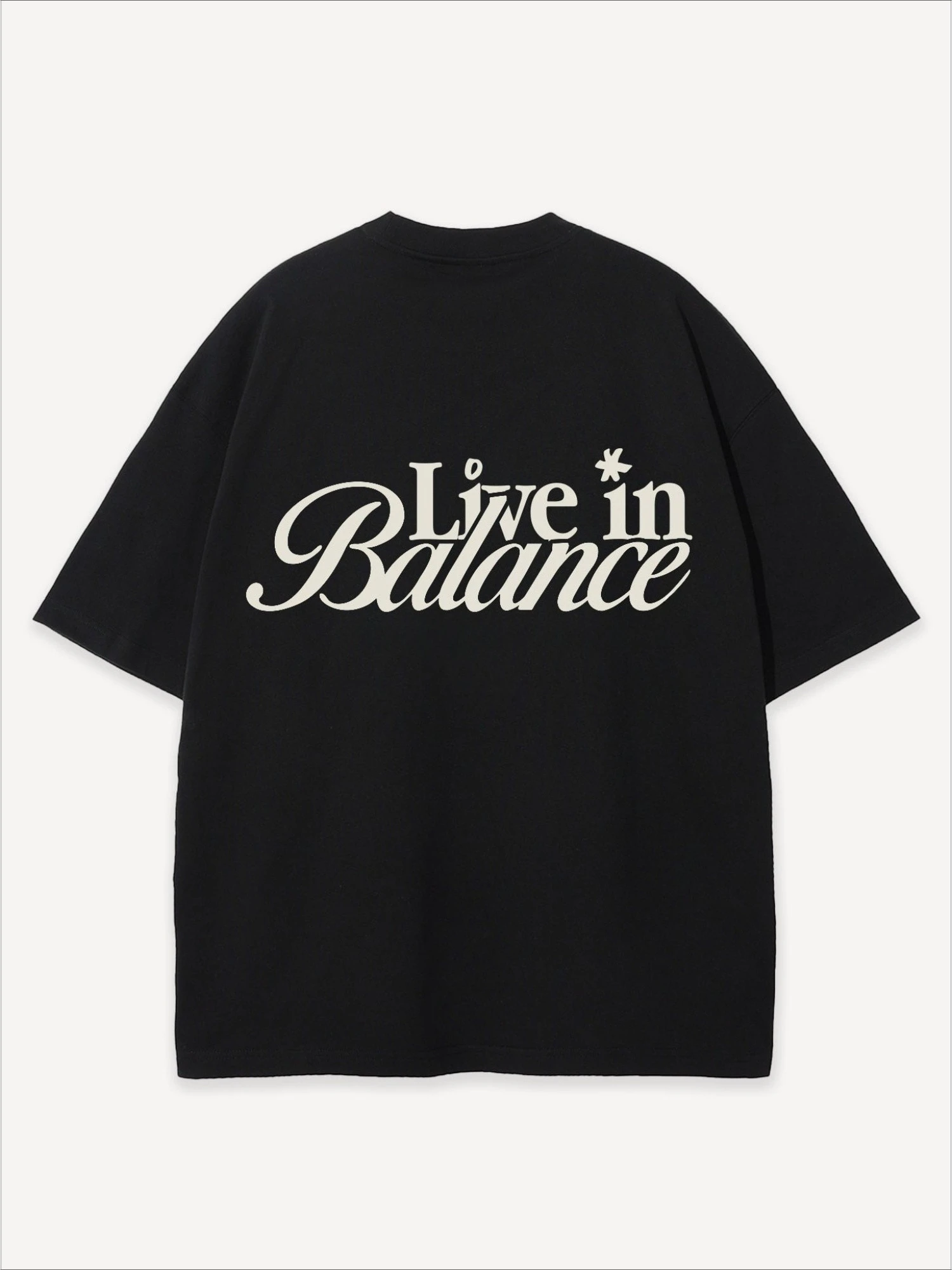 Live in Balance Letter Quote Graphic T-Shirt Men Women Inspirational Slogan Casual Loose Short Sleeve Cotton Streetwear Tops