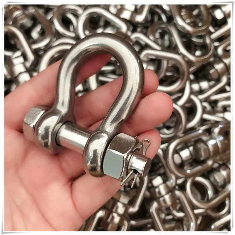 Marine 316 or 316L Stainless Steel 1/4-1 Inch G2130 US Type Bow Shackle with Security Pin