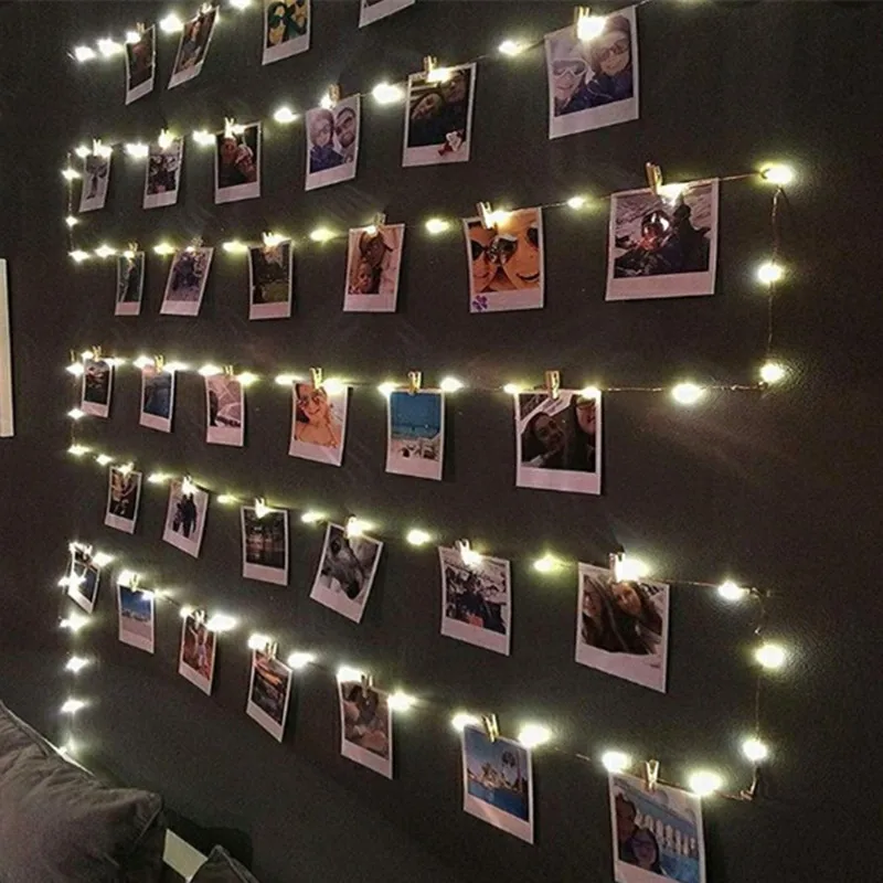 LED String Lights 2M/5M/10M Photo Clip Fairy Lights USB Battery Operated  Garland Christmas Tree Decoration Wedding Decor