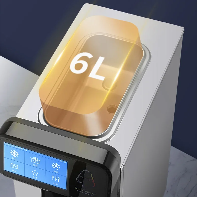 Macchina per gelato commerciale Piccolo touch screen automatico Stalla Desktop Sundae Cono 18-21L/H 1800W