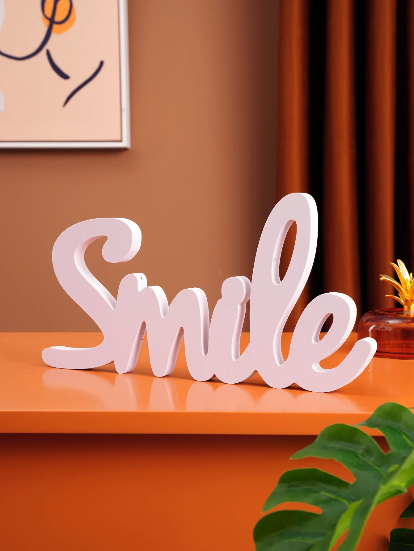 1 Sheaf sheet material SMILE letter decoration, suitable for holidays, anniversaries, wedding table decoration, warm home decora