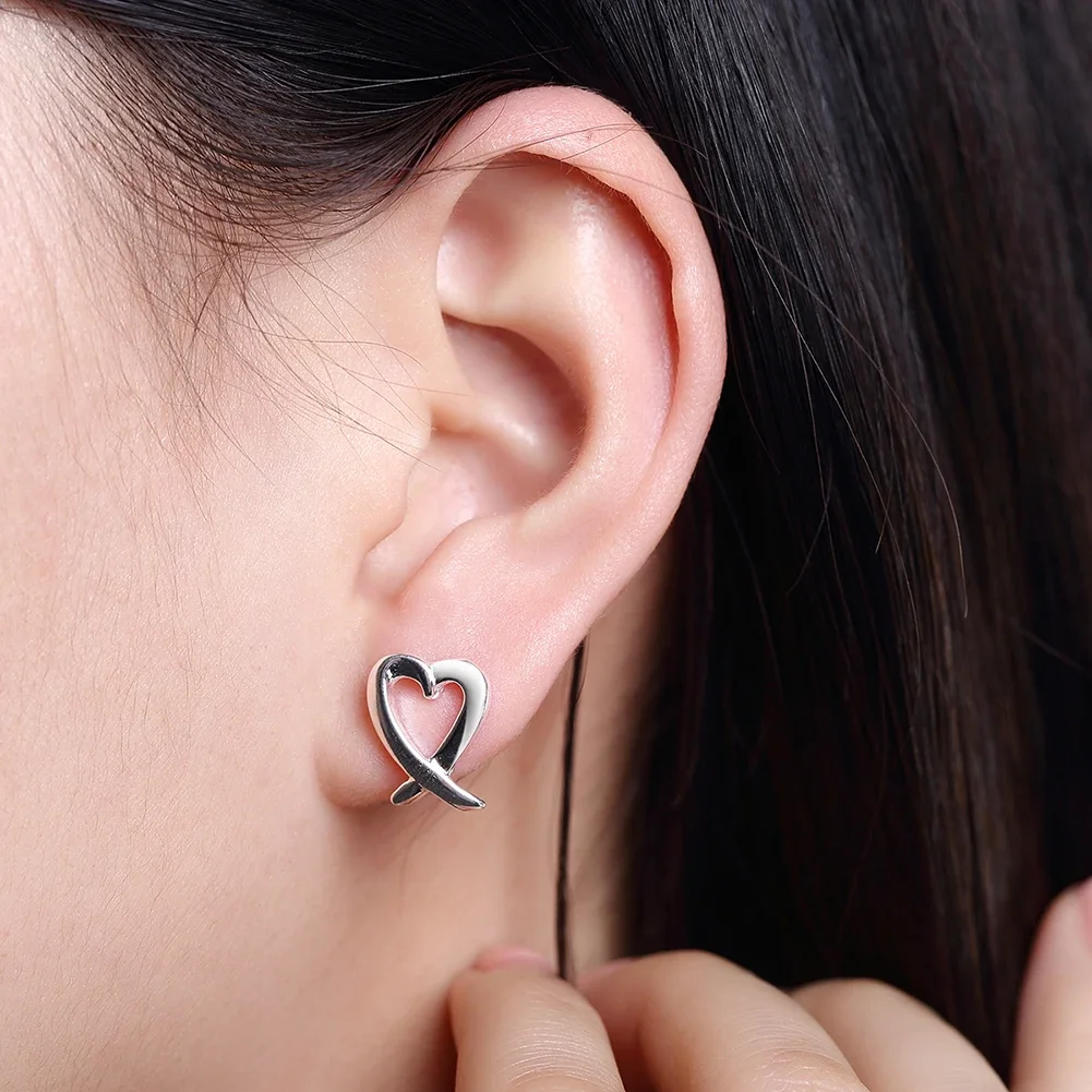 925 Sterling Silver Creative romantic heart Earrings for Women Fashion Party Wedding Accessories Jewelry Christmas Gifts