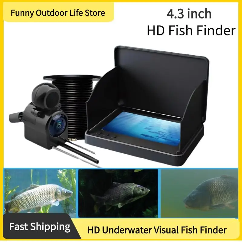 Portable Fish Depth Finder Underwater Camera 1080p 4.3 Inch LCD HD Fish Finder Fishing Camera With Night Vision