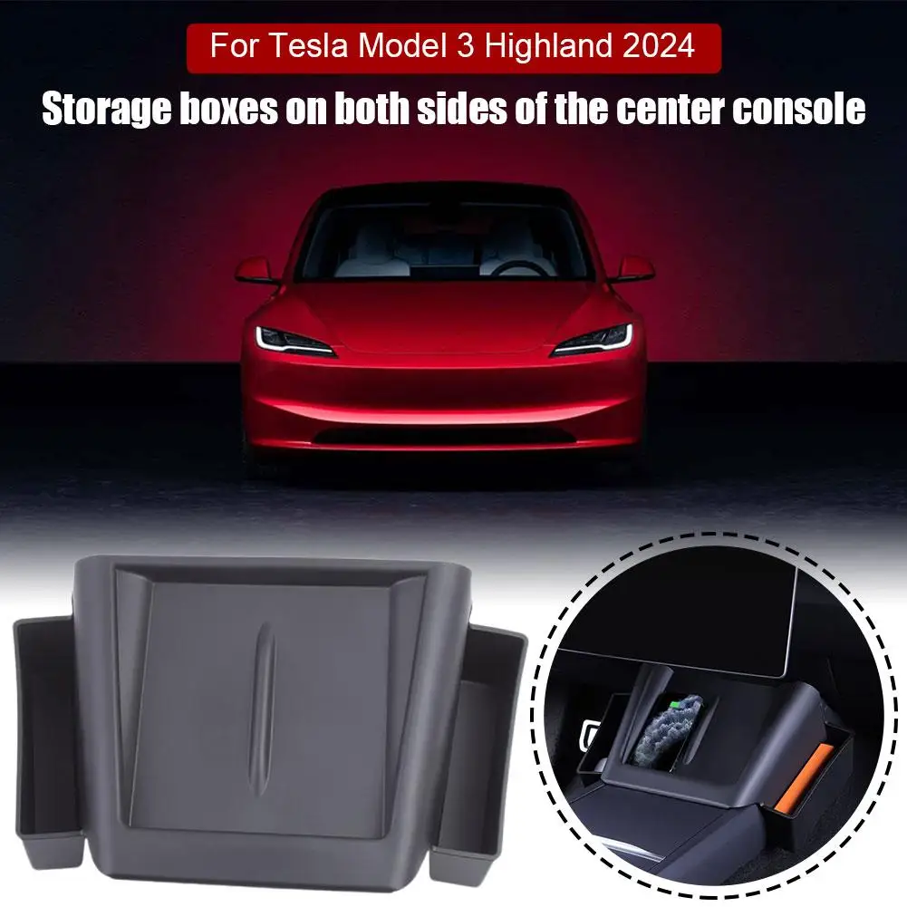 

Car Center Control With Storage Tray On Both Sides Wireless Charging Anti-slip Mat Auto For The New Version Of The Model3 I6M5