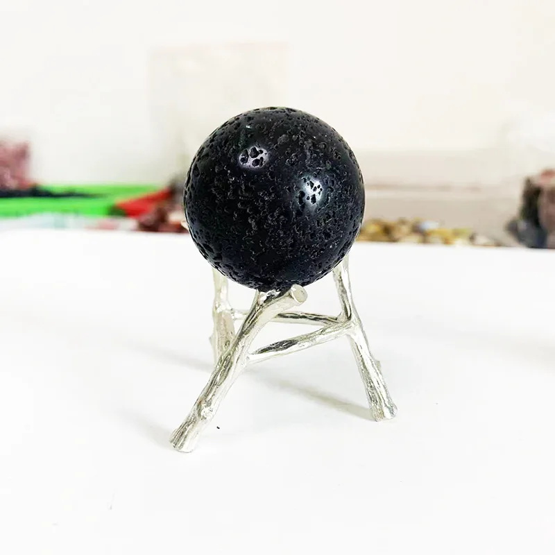 1Pcs Volcanic Rock Stone Ball Reiki Healing Natural Black Lava Sphere Massage Globe Mineral Gems Specimen Collections Home Decor