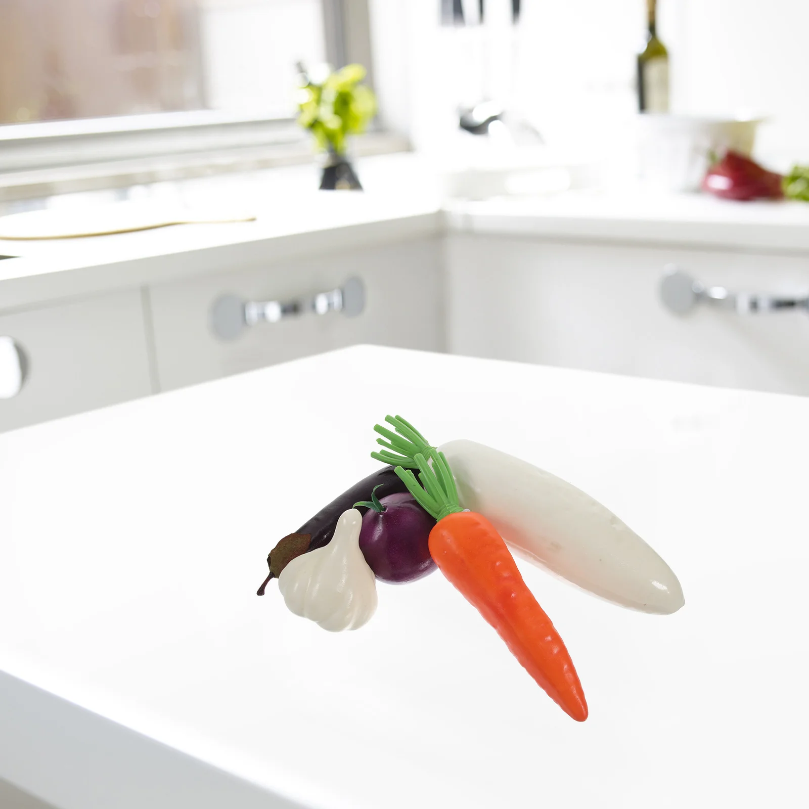 5 قطع من الخضروات المزيفة الواقعية لتزيين العرض التعليمي للمنزل والسوبر ماركت ورياض الأطفال والفندق والمطبخ #6