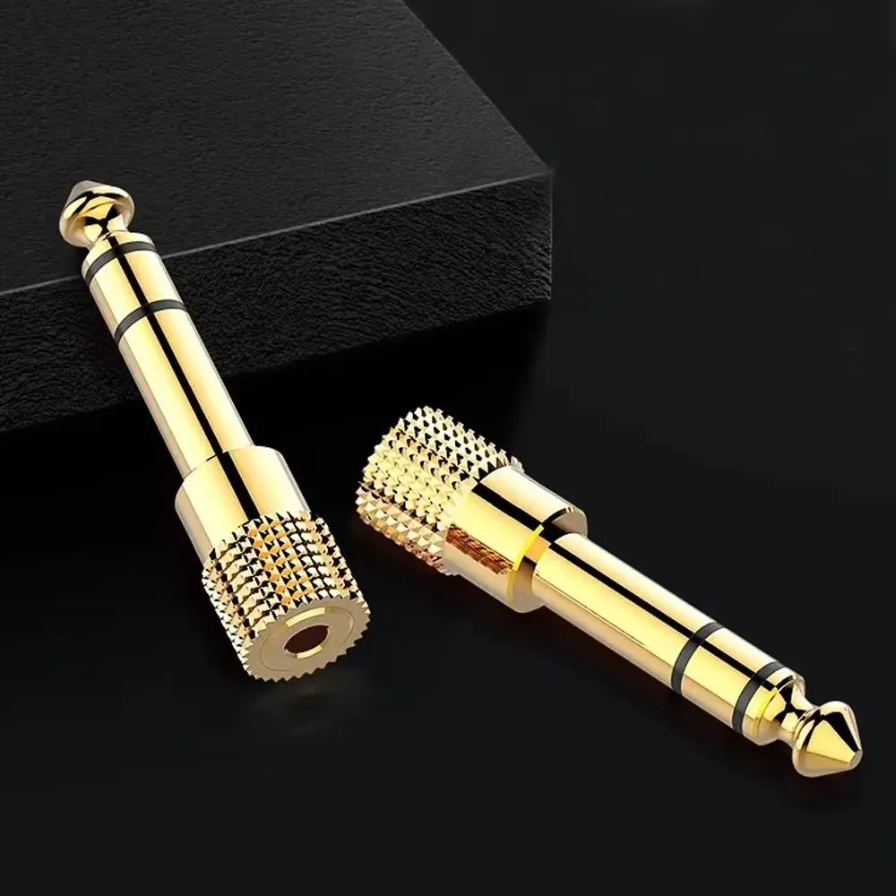 1/4 Inch Headphone Adapter 3.5mm To 6.35mm Gold Plated Headphone Converter Small To Big Two-channel Jack Audio Adaptor