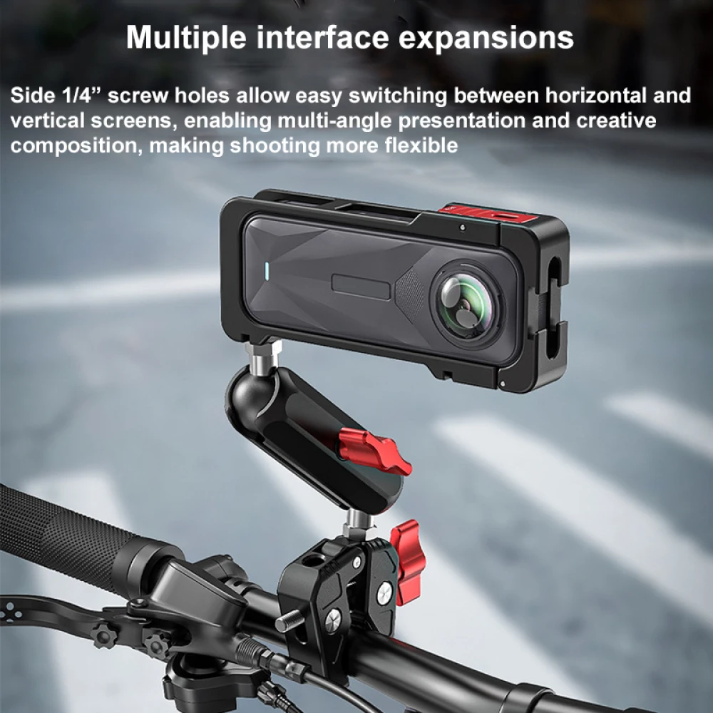 

For Insta360 X5 Rabbit Cage Aluminum Protective Case, Multifunctional Metal Frame Expansion Adapter Mount for X5 Accessory