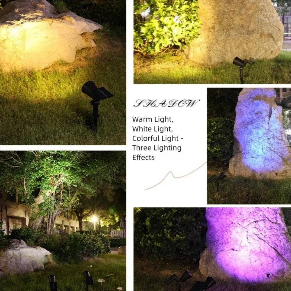 9/1 LED Solar Spotlights Anti-freezing Pathway Lights Brightness Adjustable Spot Light Waterproof Tree Lights Garden Decor Lamp