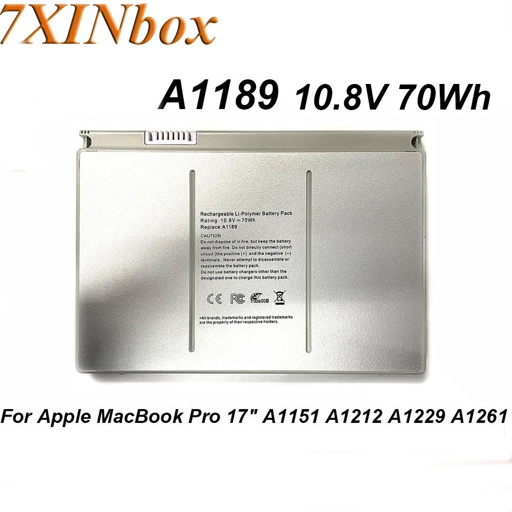 7XINbox A1189 10.8V 70Wh Laptop Battery For Apple MacBook Pro 17