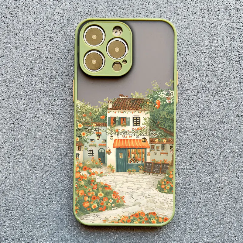 Ölgemälde Garten Villa Landhausmärchen Kunst Handyhülle für iPhone 17 16 15 14 13 12 11 Pro Max XR XS X 15 16 Rückseite – Detail 5