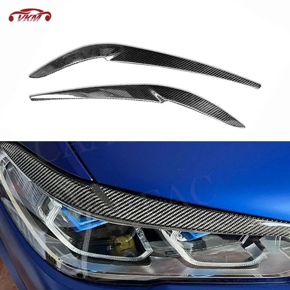 

Carbon Fiber Car Front Headlamp Eyebrow Sticker Headlight Eyelid Cover Trim For BMW X5 G05 F95 X6 G06 2019 -2022 Decoration