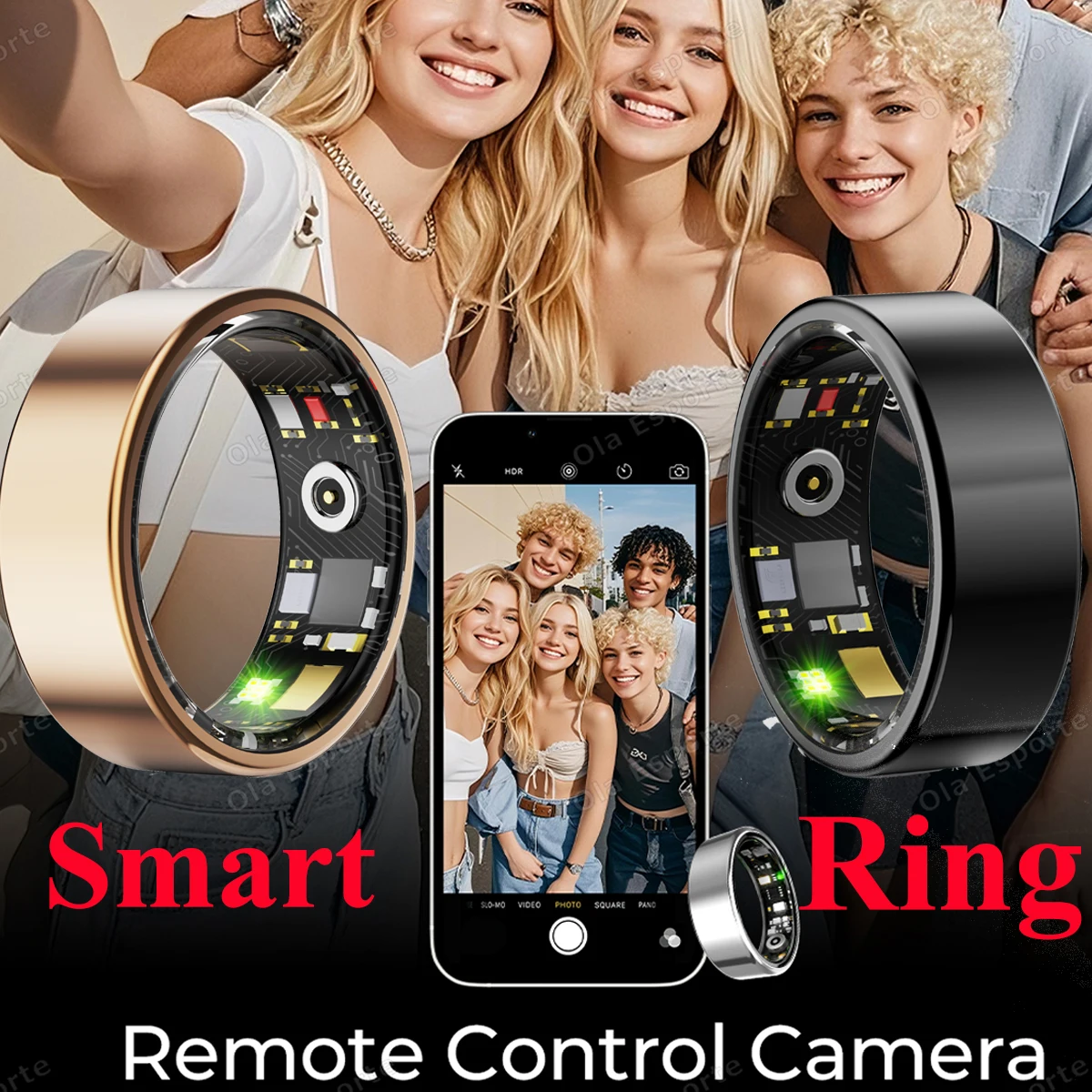 

New Smart Ring for take photo Tiktok Video Control GPS Smartring for Men Women Heart Rate Monitor Couple Ring for Smasung