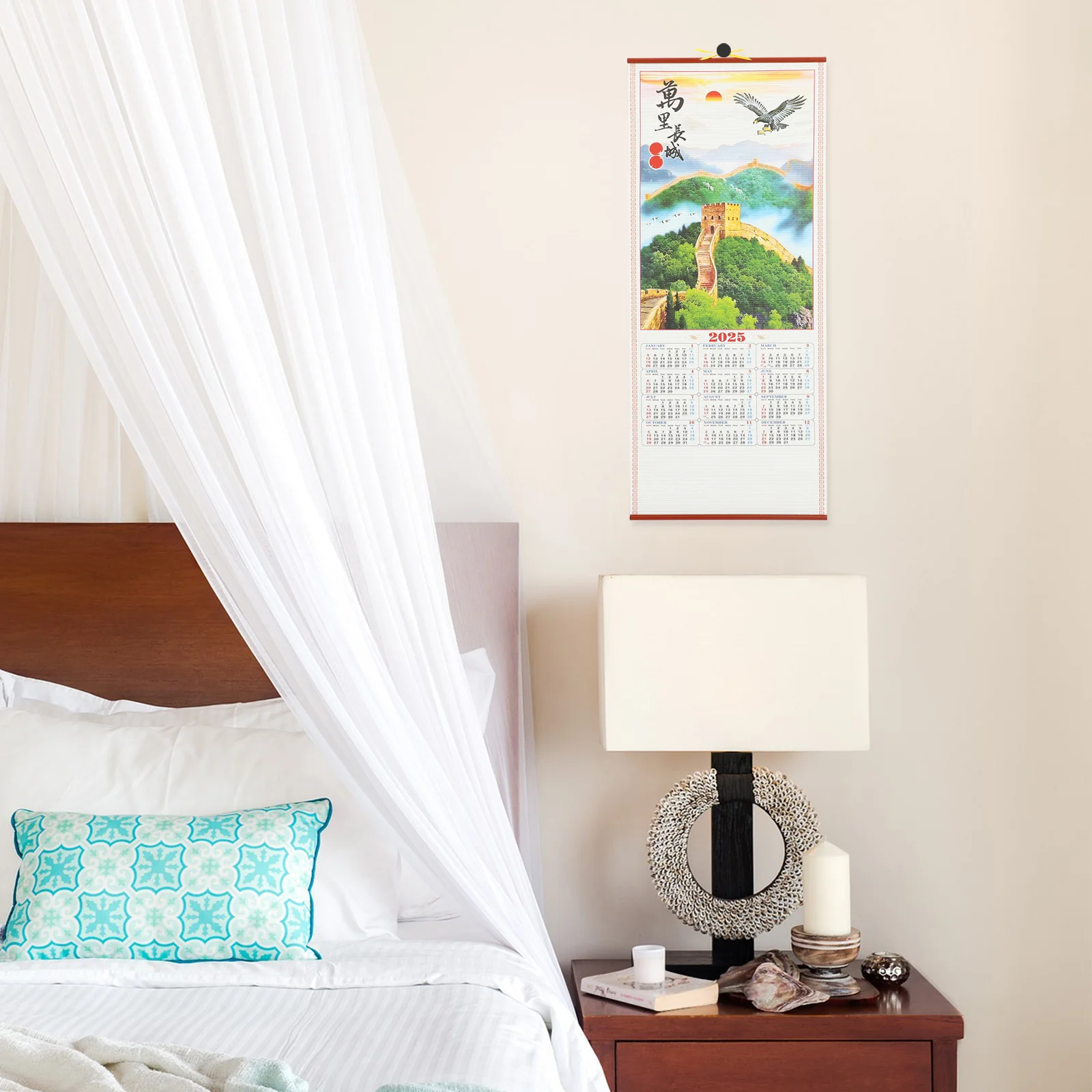 1 قطعة التمرير الجدار الصيني 2025 ثعبان السنة معلقة للمنزل مكتب خفيفة الوزن صغيرة الحجم التخطيط التقويم الشهري واضح مطبوعة #2