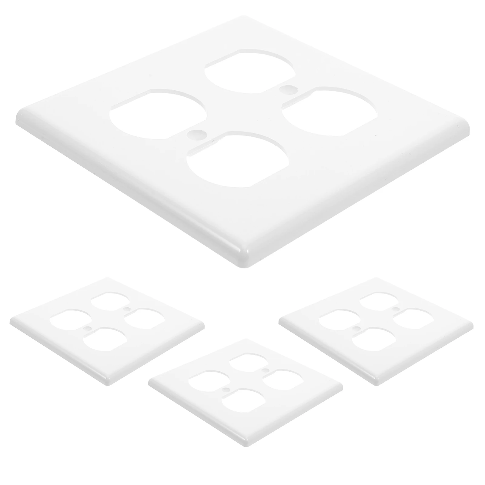 

4pcs Wall Socket Frame Covers Unbreakable Decorative Light Switch Outlet Faceplate Electric Socket Plug Plates Flame-Retardant