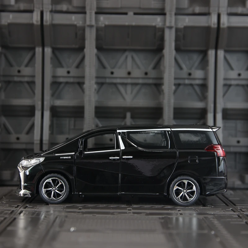 Modelo de coche de negocios de aleación Toyota Alphard 1:32, colección de accesorios de coche, puertas y capó de motor, el maletero se puede abrir