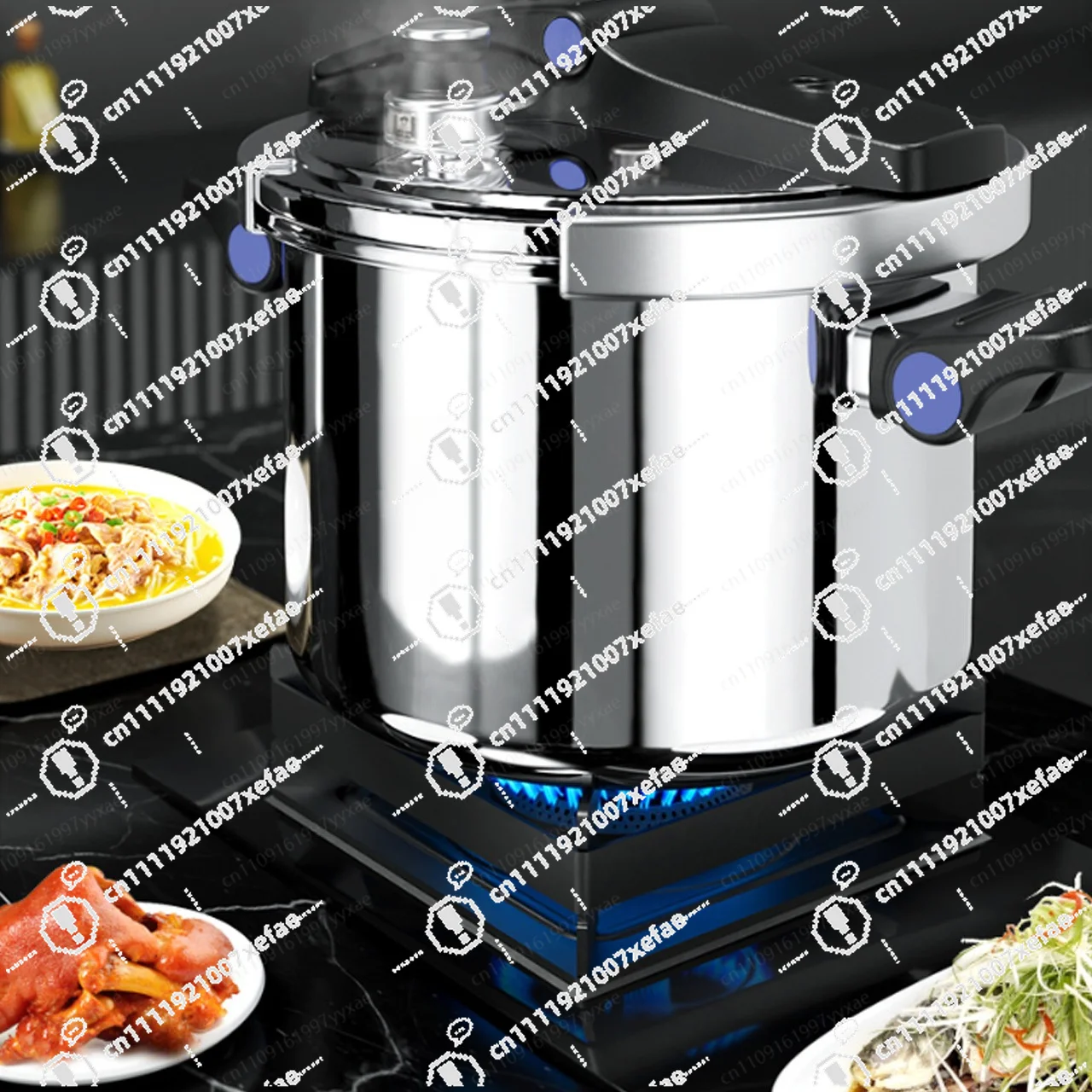 304 Stainless Steel Pressure Cooker, Explosion-Proof Safety Lock & One-Hand Open Lid, Fast Cooking for Gas Induction Stovetop