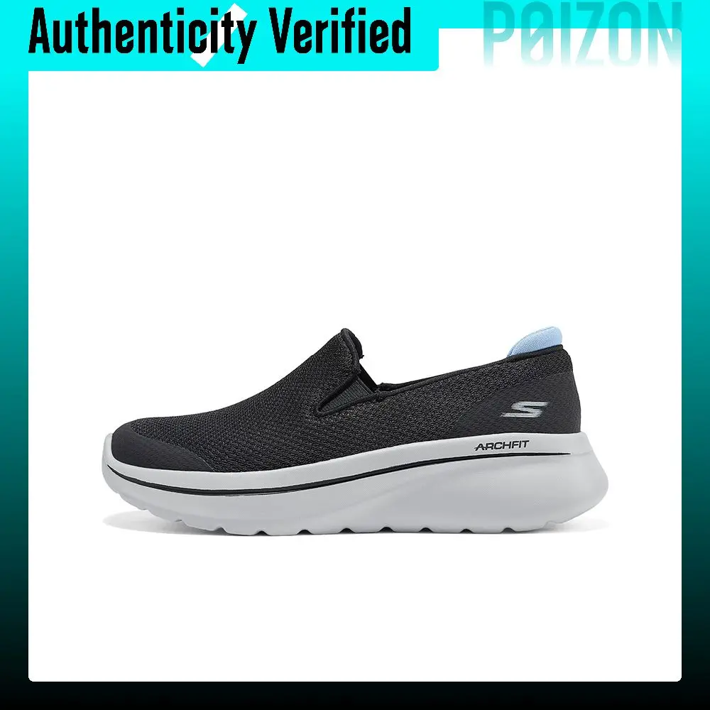 Skechers Sports Collection Abrasion Resistant Breathable Low top Walking Shoes Women's Black Blue 125841-BKBL