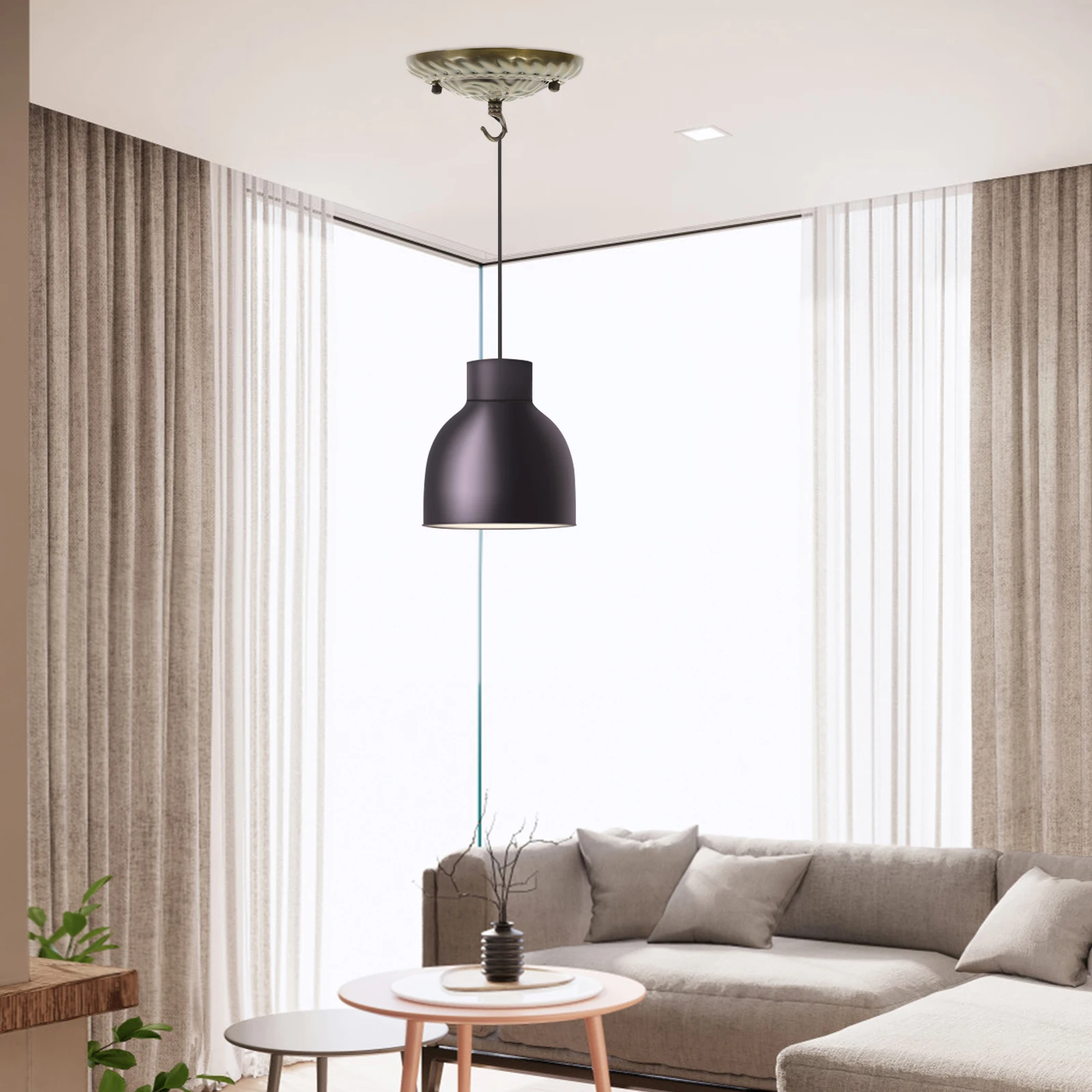 

Pendant Light Ceiling Cover Canopy Plate Mounting Fixture Iron Retro Lamp Accessories Vintage Chandelier Bracket Suitable