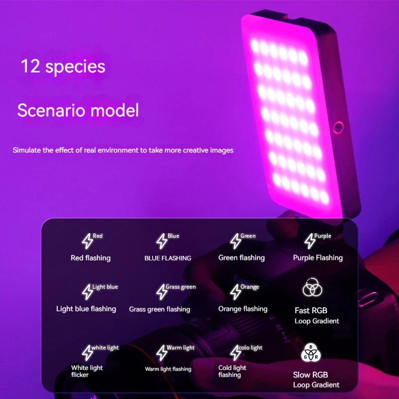 كاميرا صغيرة قابلة لإعادة الشحن M140 كاملة الألوان RGB للتصوير الفوتوغرافي ملء الضوء LED المحمولة الهاتف المحمول صورة شخصية البث المباشر الفيديو الضوئي
