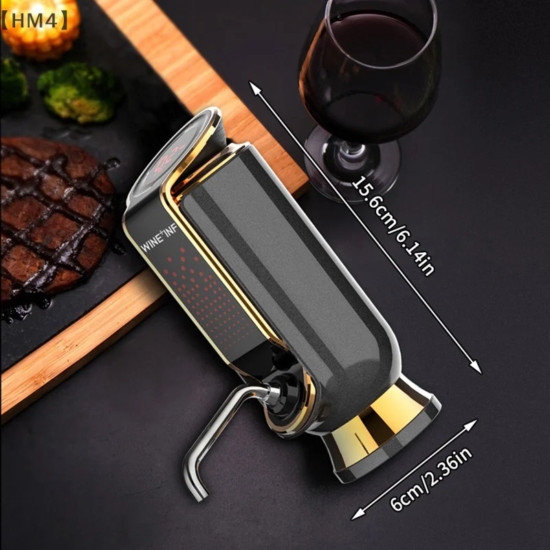 

〔HM4〕3-in-1 Electric Wine Aerator, Decanter, Dispenser & Vacuum Pump. Touch Screen LED Display - Wine Preservation System