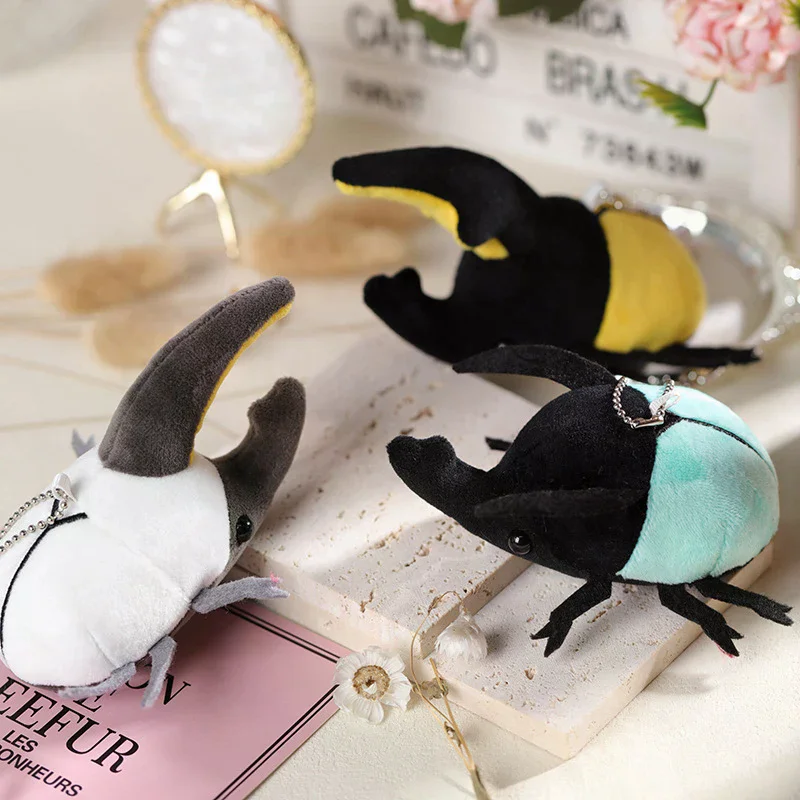Cute Cartoon Beetle Insect Plush Doll Keychain Bug Bag Pendant Unique Birthday Christmas Gift for Friends