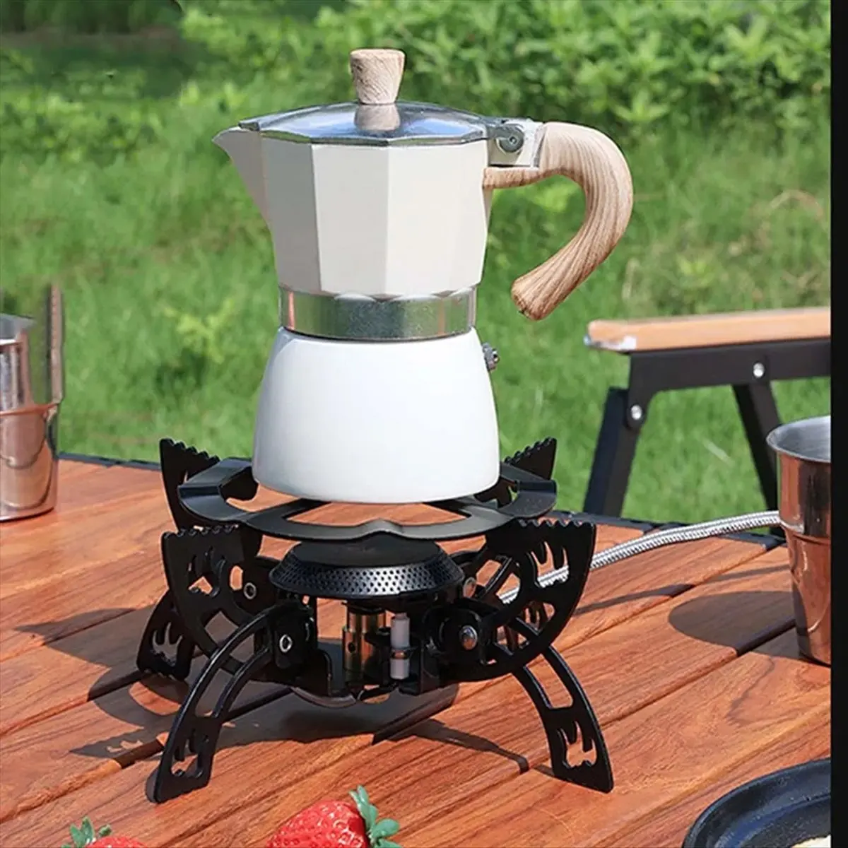Portable Camping Stove, Windproof Outdoor Gas Burner, for Tourist, BBQ Compatible Portable,Mini