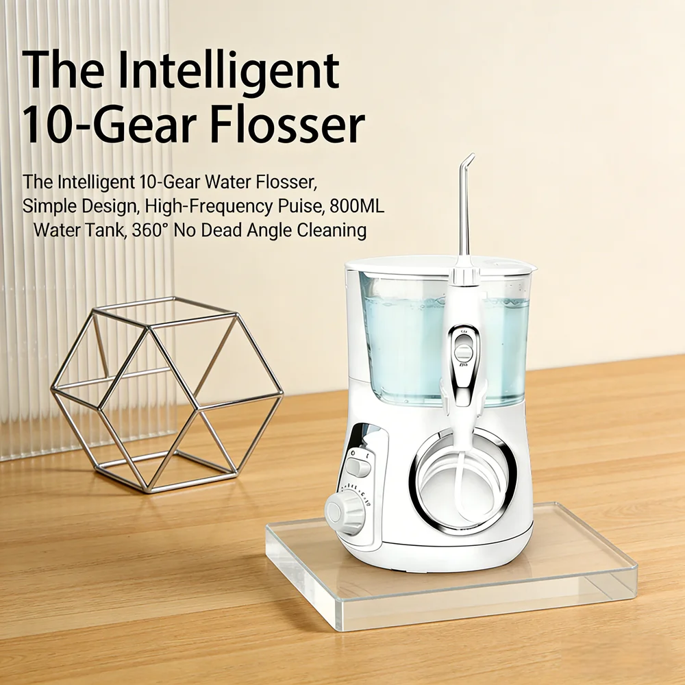 

Профессиональный электрический ирригатор для полости рта с 10 режимами, 800 мл, настольный очиститель зубов