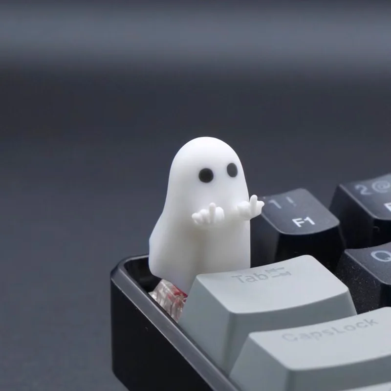 New Ghost Series Personalized Keycaps Original Keycaps Mechanical Keyboard Handmade Diy Cross Shaft Universal Ghost Greetings