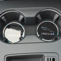 Black Car Water Cup Holder PVC Anti-skid Coasters Pads For Jaguar XE XF XJ F-Type F-Pace XFR XKR XEL XFL XK XJL XJ6 XJS E-Pace