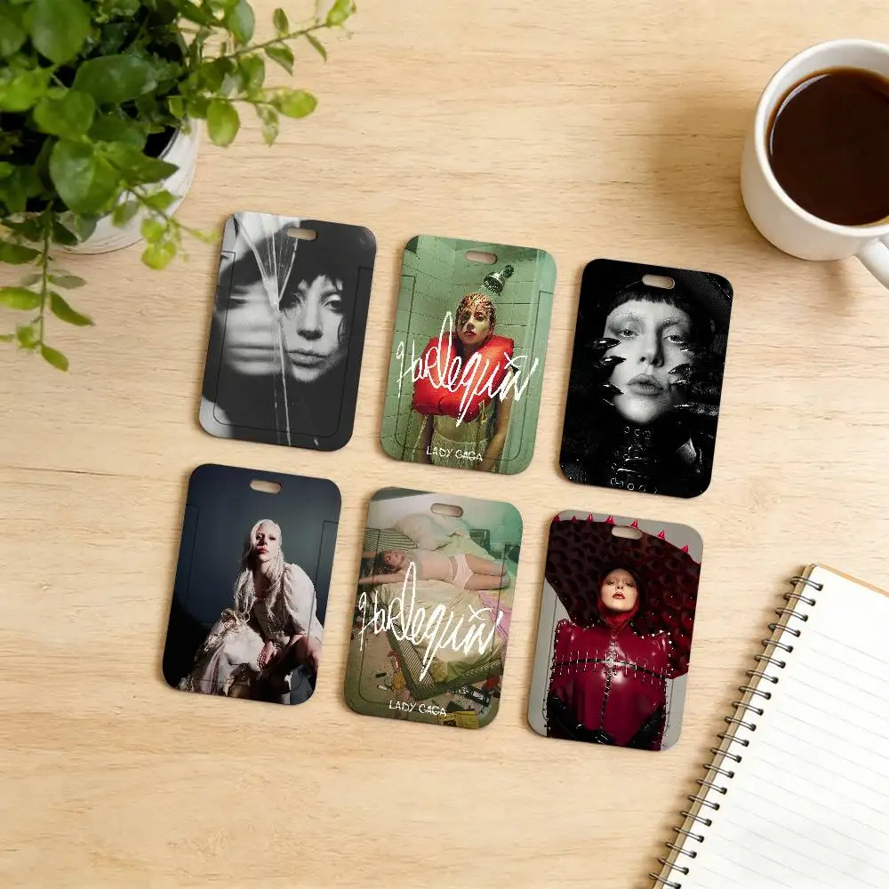 hot singer lady gaga  Durable Lanyard Card Covers Holders for Daily Cards, Idol Photocard, Business Card, Office Materials