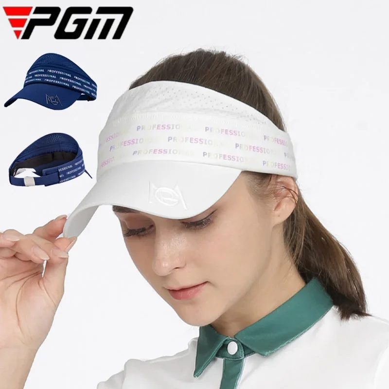 PGM Women Letter Printed Golf Empty Top Hat Lady Breathable Golf Peak Hats Anti-uv Sunproof Sports Caps Anti-Sweat Headcover