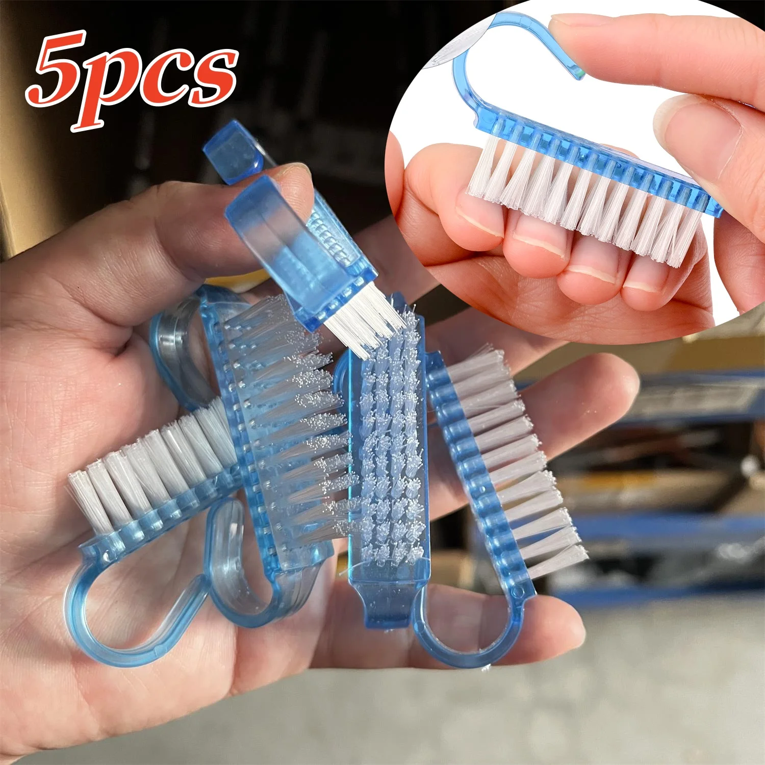 5 stks acryl nagelborstel 5 kleuren nagel manicure pedicure zacht stof verwijderen poeder reinigingsborstel gereedschap transparante hoornborstels * TR