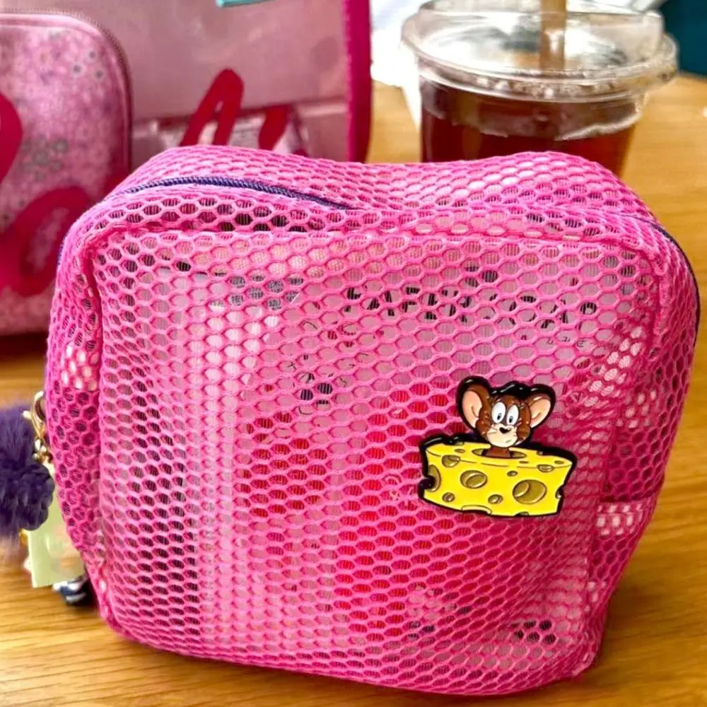 Lightweight Mesh Zipper Bags Visibility Space Saving Mini Makeup Pouch Portable Large Capacity Cosmetic Accessories Organizer