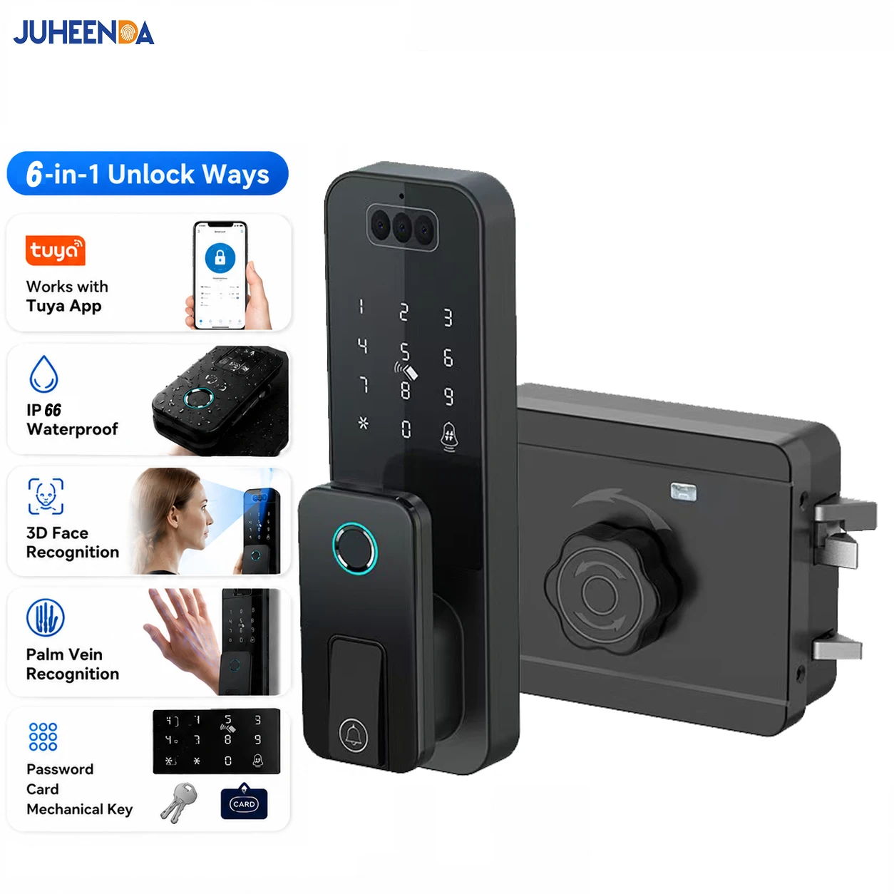 Tuya Smart Door Lock 3D Face Recognition Palm Vein Fingerpri