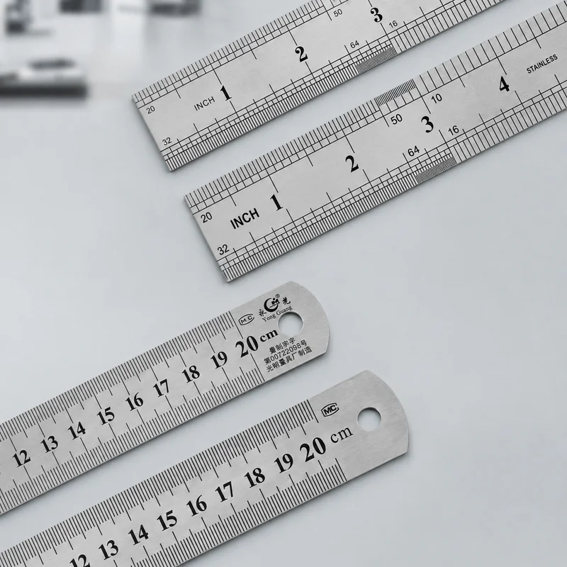 20cm Stainless Steel Metric Ruler 0.5mm Scale for Vinyl Wrap and Window Tint, Precision Film Measuring Marking Car Wrap Tool