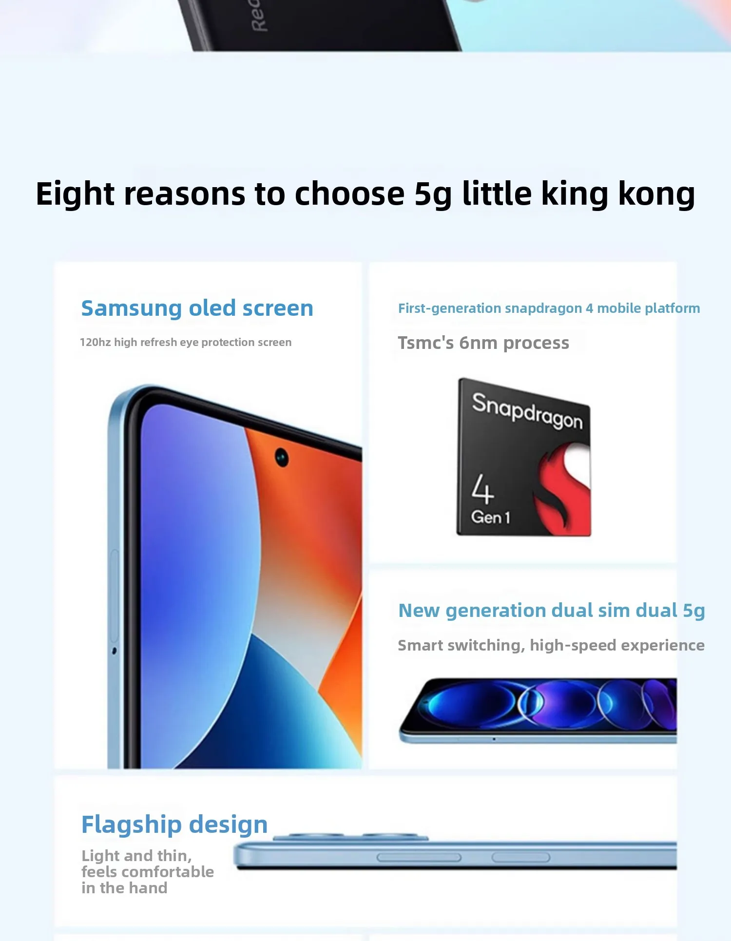 Redmi Note 12 5G Snapdragon 4 Gen1 6GB/8GB RAM 128GB/256GB ROM 5000mAh بطارية مزدوجة SIM الهاتف الهواتف الذكية الهواتف المحمولة #6