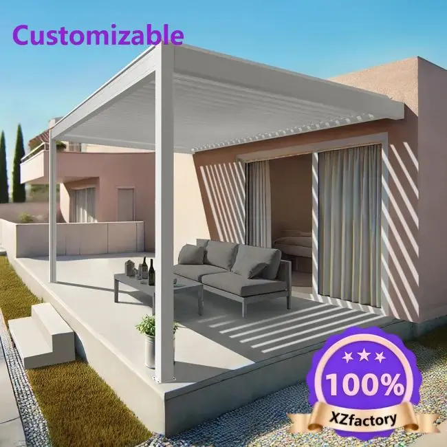 Pérgola Bioclimática Motorizada con Techo de Lamas de Aluminio, Control Remoto, Toldo Metálico para Exteriores, Directo de Fábrica, Mejor Valorada 2026