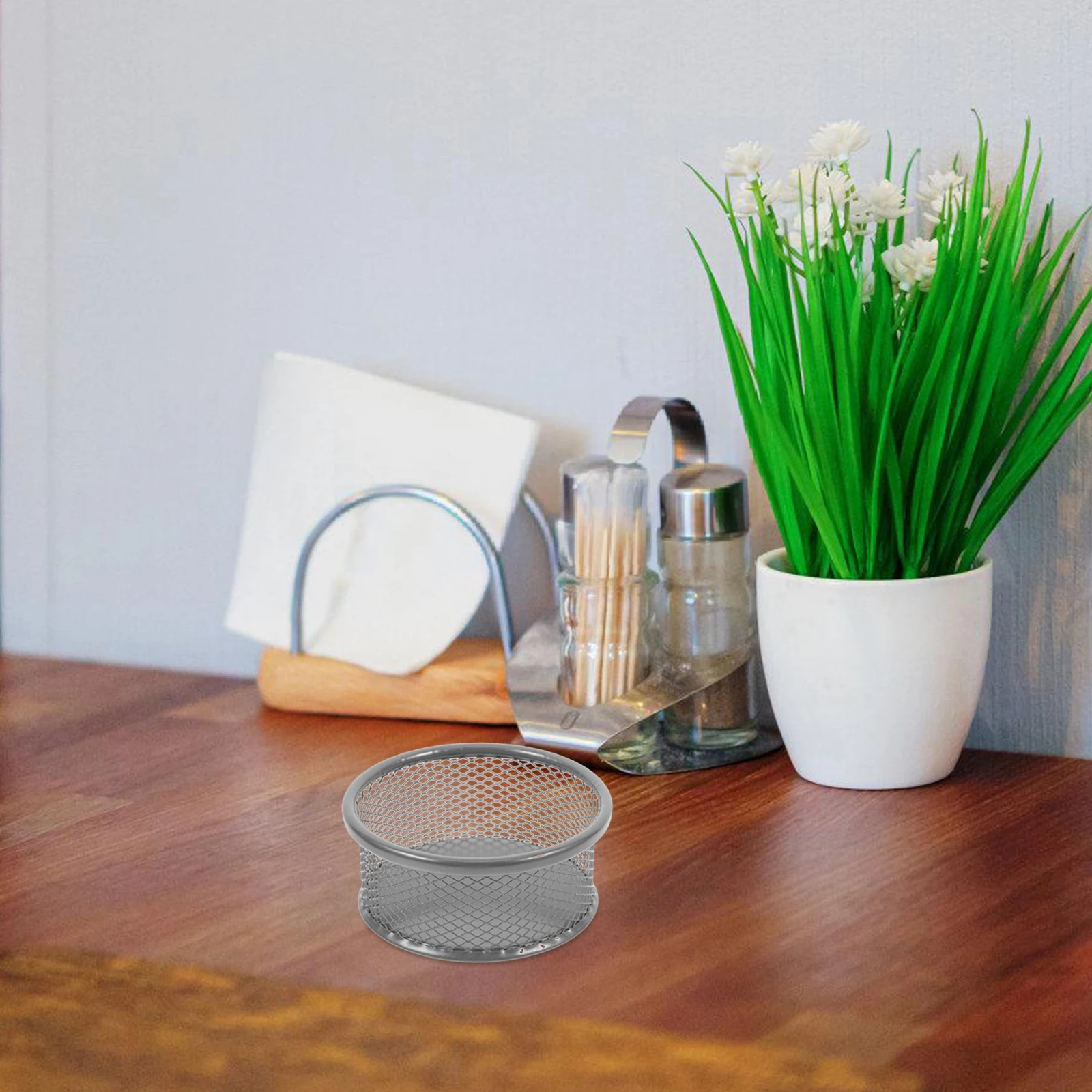 

4pcs Metal Mesh Paper Clip Container Desktop Storage Holder For Office Supplies Iron Clip Holders Home Study Desk Sundries