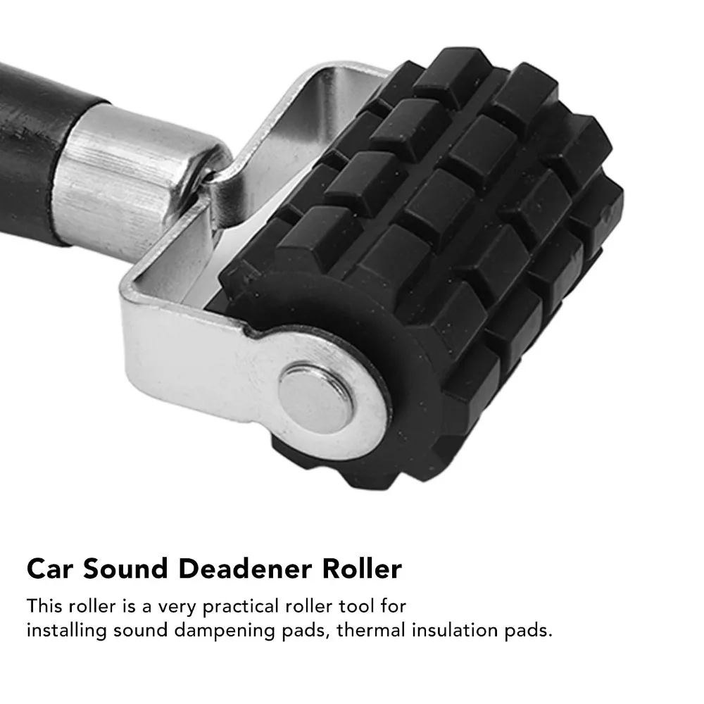 2pcs Ergonomic Handle Sound Deadening Roller 6.9in Length 1.97in Diameter Noise Insulation Roller Black