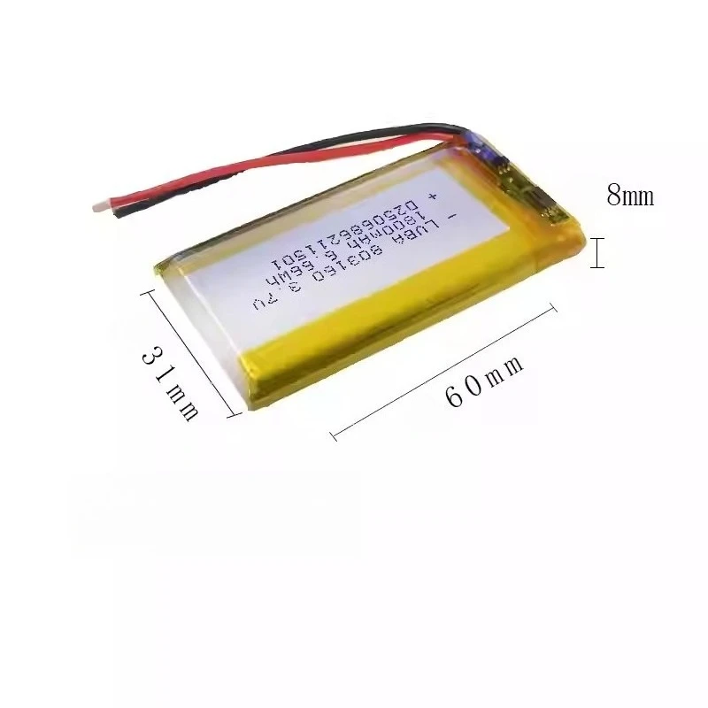 Brand-New 0-Cycle 803060 803160 3.7V 1800mAh Polymer Lithium Battery for Hand Warmer Charger LED Lamp Bluet Batteryooth Speaker