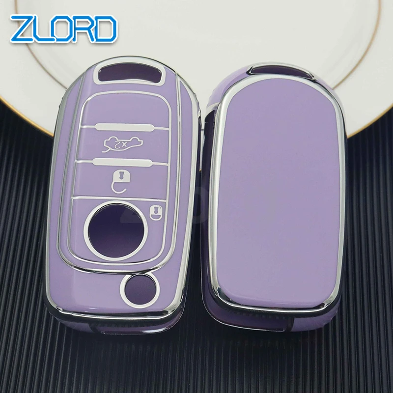 TPU Car Flip Key Case Cover Shell Protector For FIAT Tipo Toro Nuovo Freedom 500X Doblo Argo Grazie Folding Key Fob Accessories