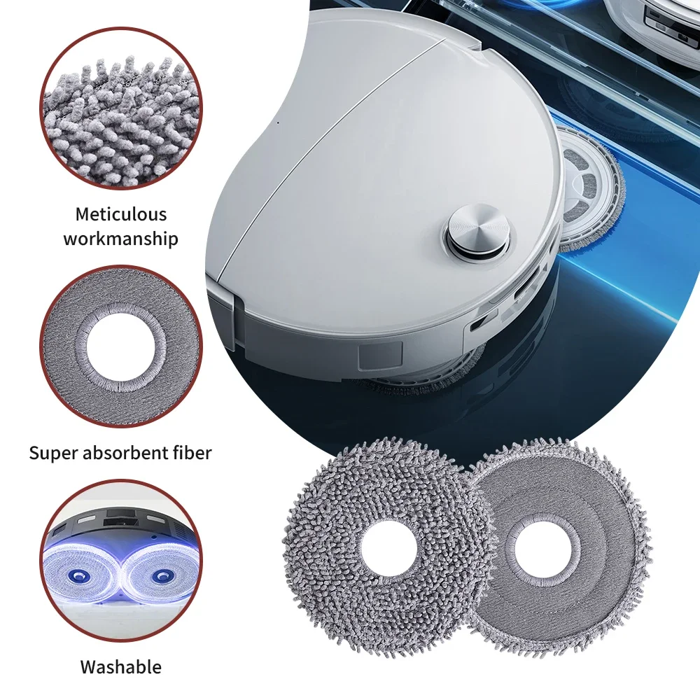 Mop Pads for Roborock G20s Ultra/P20 PRO/P10 PRO/Saros 10R/Qrevo Curv/Qrevo Edge/Q Revo/Qrevo MaxV/QV 35A Robot Vacuum Mopping