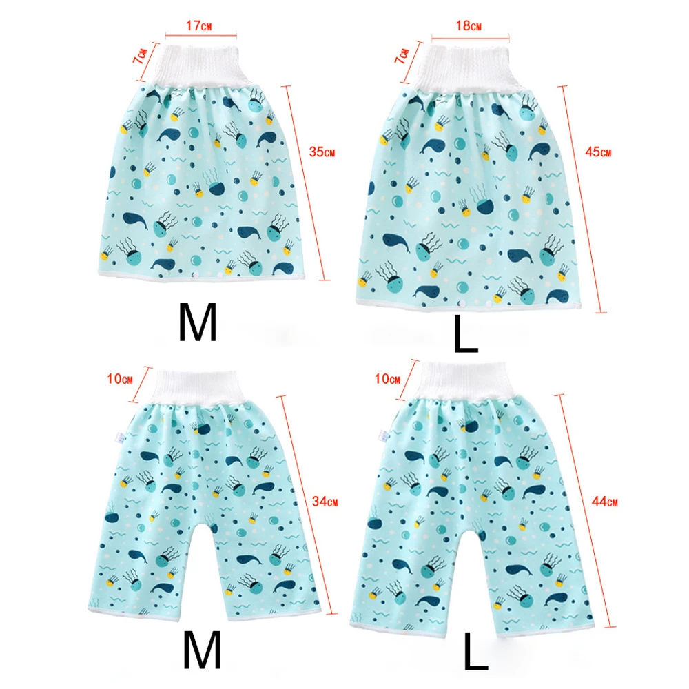 Letto per dormire Moda Orso di ciliegio Cotone impermeabile Onda Fiore Pannolino Pantaloni da allenamento per neonati a prova di perdite Gonna per pannolini per bambini