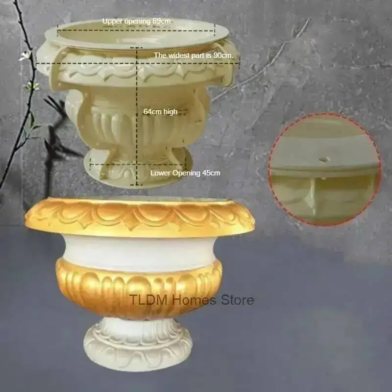 European Garden Thickened Mold for Home Buildings ABS Plastic Flower Pot Molds Gardening DIY Round Model Garden Decoration