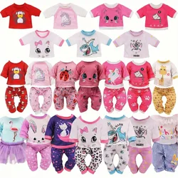 Kawaii hayvan desen 43cm doğan bebek bebek için oyuncak bebek giysileri takım, 18 inç amerikan oyuncak bebek kız oyuncakları, doğum günü noel hediyesi