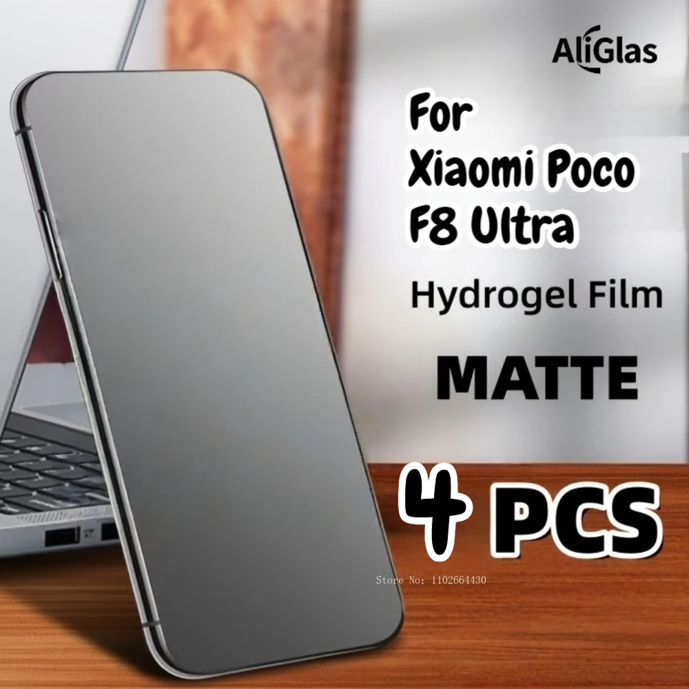 4 Stück Matte Hydrogel-Schutzfolie für Xiaomi Poco F8 Ultra, kein Glas, Displayschutzfolie für Poco F8 Ultra Soft TPU Film
