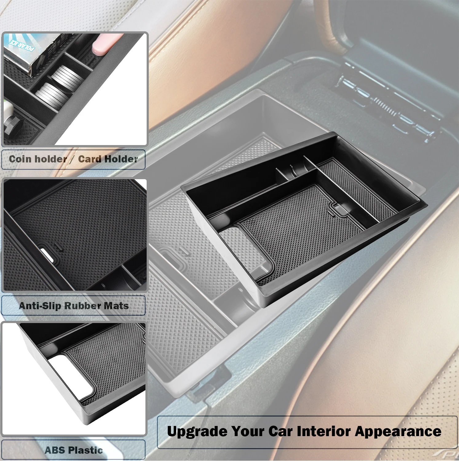 Center Console Organizer for 2011-2023 Dodge Charger/Chrysler 300C Armrest Box Storage Tray Secondary Car Storage Accessories
