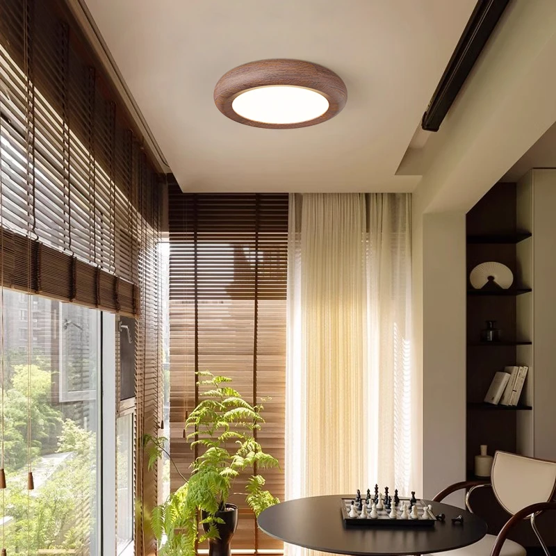 Wood Grain Retro LED Ceiling Lamp Balcony Hallway Lights Nordic Modern Home Decor Aisle Cloakroom Bedroom Ceiling Pendant Lamp